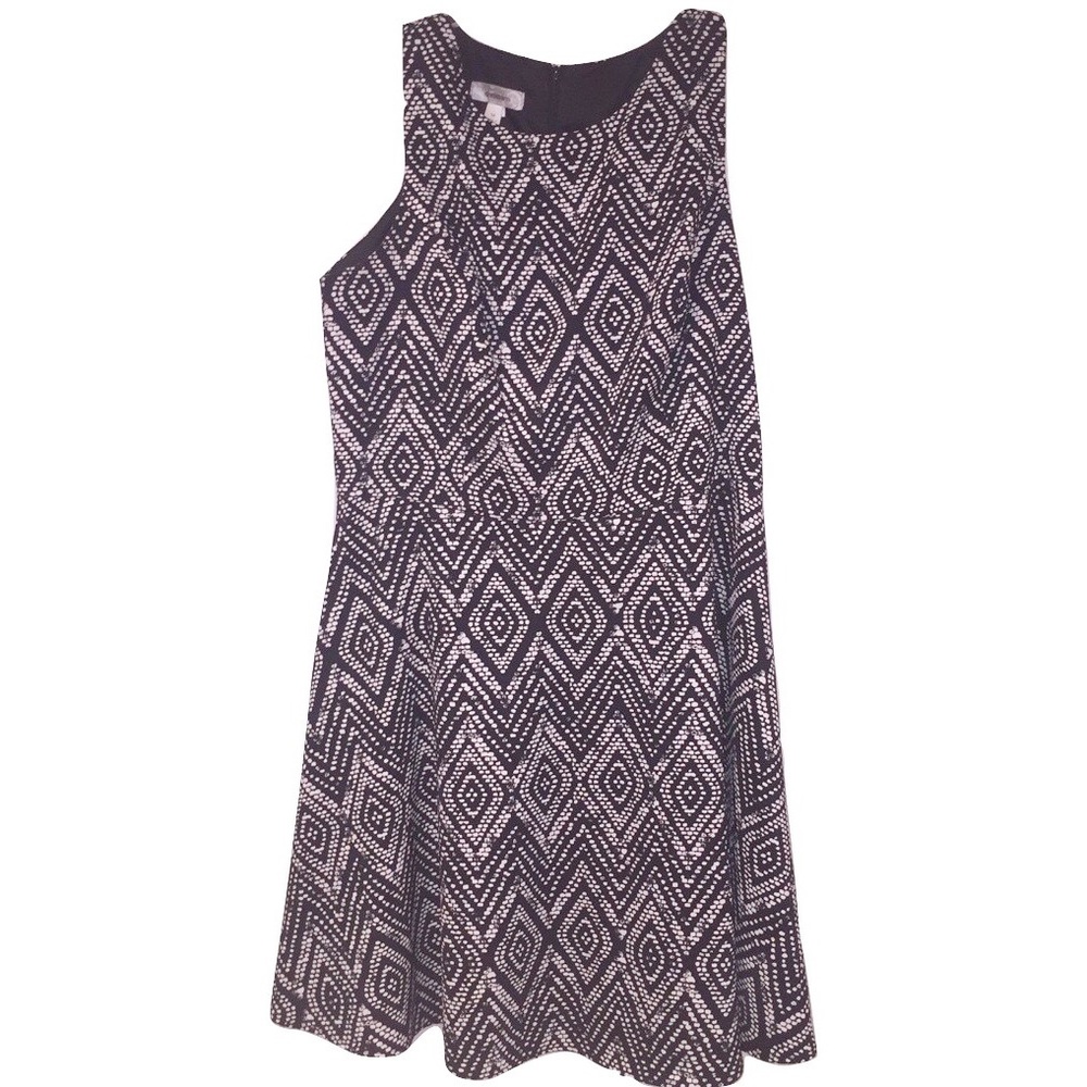 Dress Barn Black & White Pattern Dress Size 14